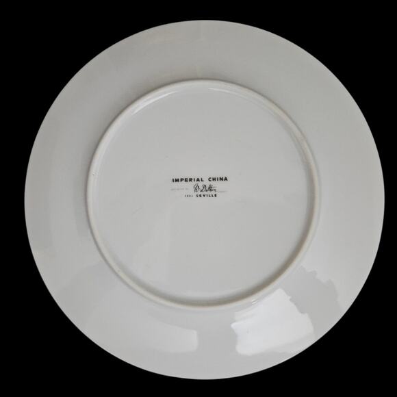 Imperial China W Dalton Seville 5303 Blue Rose Gold Trim 6.5" Plates Set of 4 - Picture 3 of 6